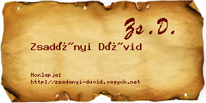 Zsadányi Dávid névjegykártya